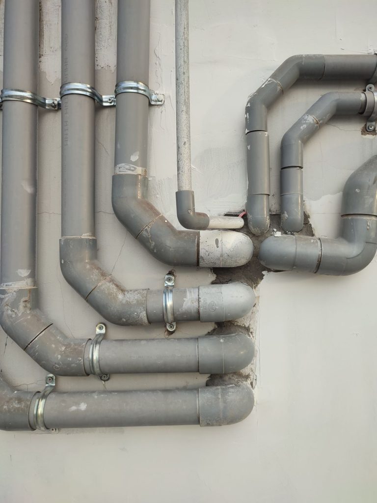 New waste pipework installed during first-fix plumbing