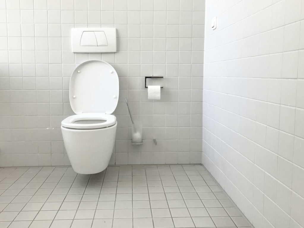 Wall-hung toilet with concealed cistern and flush plate